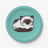 grappige siamese kat papieren bordje (Voorkant)