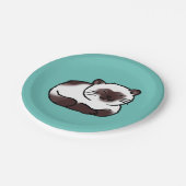 grappige siamese kat papieren bordje (Gekanteld)