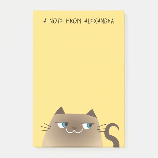 Grappige Siamese Kat Plaknotities Schattig Kawaii Post-it® Notes (Voorkant)