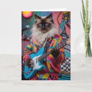 Grappige Siamese Kat Rocker Kaart