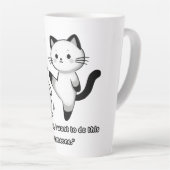 Grappige Siamese Kat Trap Illustratie Latte Mok (Rechterhoek)
