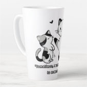 Grappige Siamese Kat Trap Illustratie Latte Mok (Linkerhoek)