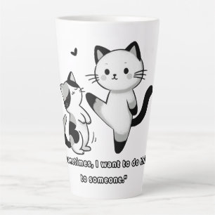 Grappige Siamese Kat Trap Illustratie Latte Mok