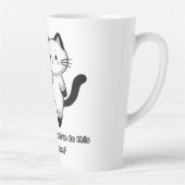 Grappige Siamese Kat Trap Illustratie Latte Mok (Rechts)