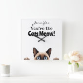 Grappige Siamese kat wandklok (Huis)