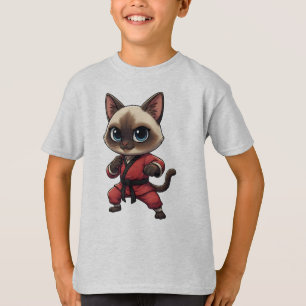 Grappige Siamese Kung Fu Kat, Vechtkunst voor Kitt T-shirt