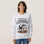 Grappige Siberische Husky hond "Gat Inspector" gra Trui (Voorkant volledig)