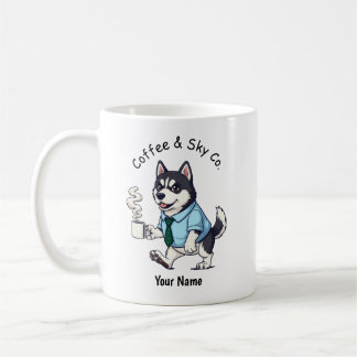 Grappige Siberische Husky-hond Zakelijke Kleding K Koffiemok