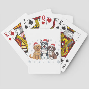 Grappige Siberische Husky Hondenliefhebber kerstbo Pokerkaarten
