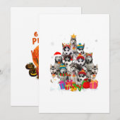 Grappige Siberische Husky Kerstboom Huisdier Hond  Feestdagenkaart (Voorkant / Achterkant)