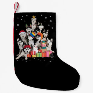 Grappige Siberische Husky Kerstboom Huisdier Hond  Kleine Kerstsok