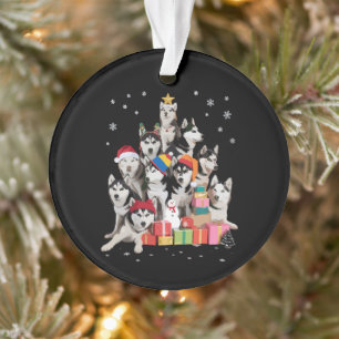Grappige Siberische Husky Kerstboom Huisdier Hond  Ornament