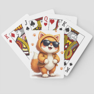 Grappige Siberische Kawaii Kat Pokerkaarten