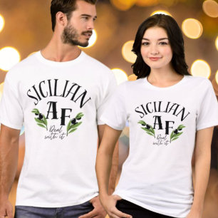 Grappige "Siciliaans AF - Daar Moet Je Maar Mee Le Tri-Blend Shirt