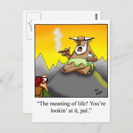 Grappige Sigaar Wise Man Cartoon Cadeaus! Briefkaart (Voorkant / Achterkant)