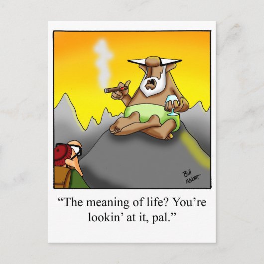 Grappige Sigaar Wise Man Cartoon Cadeaus! Briefkaart (Voorkant)