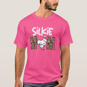 Grappige Silkie kip moeder luipaard T-shirt