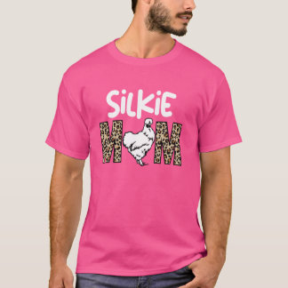 Grappige Silkie kip moeder luipaard T-shirt
