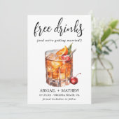 Grappige Sinaasappel Whiskey Cocktails Drank Foto  Save The Date (Staand voorkant)