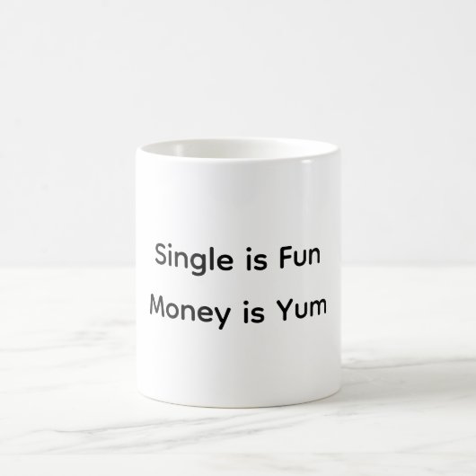 Grappige single na break-up grappen typografie koffiemok (Center)