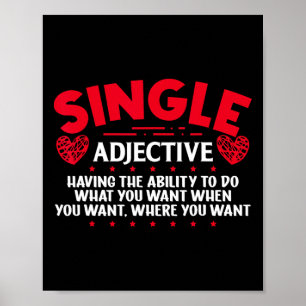 Grappige Singles Awareness Day Anti-valentijnsdag Poster