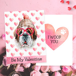 Grappige Sint Bernard Ik Woef Jou Hond Valentijnsd Feestdagenkaart
