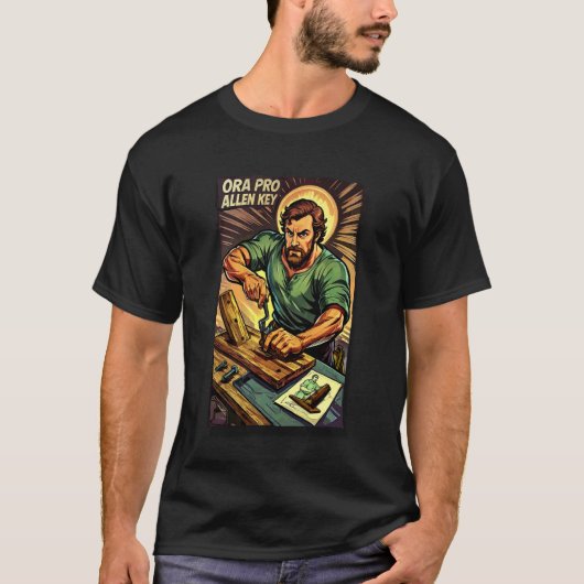 Grappige Sint-Jozef Katholieke Vader En Arbeider T-shirt (Voorkant)