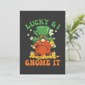 Grappige Sint Patrick is Gelukkig En Ik Gnome Het Kaart (Staand voorkant)