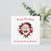 Grappige Sinterklaas doorbreken kerstkaart Kaart (Staand voorkant)