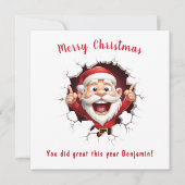 Grappige Sinterklaas doorbreken kerstkaart Kaart (Voorkant)