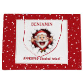 Grappige Sinterklaas doorbreken Naam Kerstmis Groot Cadeauzakje (Voorkant)