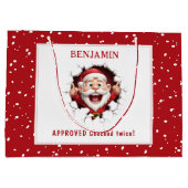 Grappige Sinterklaas doorbreken Naam Kerstmis Groot Cadeauzakje (Achterkant)