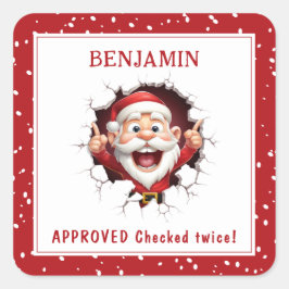 Grappige Sinterklaas doorbreken Naam Kerstmis Vierkante Sticker