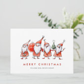 Grappige Sinterklaas Gnomes Kerstmis Corporate Feestdagenkaart (Staand voorkant)