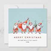 Grappige Sinterklaas Gnomes Kerstmis Corporate Feestdagenkaart (Voorkant)