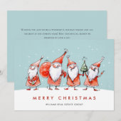 Grappige Sinterklaas Gnomes Kerstmis Corporate Feestdagenkaart (Voorkant / Achterkant)