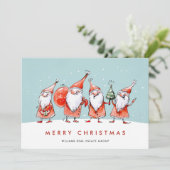 Grappige Sinterklaas Gnomes Kerstmis Corporate Feestdagenkaart (Staand voorkant)