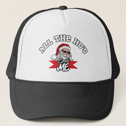 Grappige Sinterklaas Ho Ho Ho Vuile grap Kerstmis Trucker Pet (Voorkant)