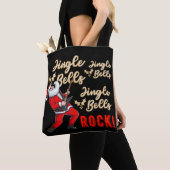 Grappige Sinterklaas Jingle Bell Rock Kerstmis Tote Bag (Dichtbij)