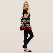 Grappige Sinterklaas Jingle Bell Rock Kerstmis Tote Bag (Op model)