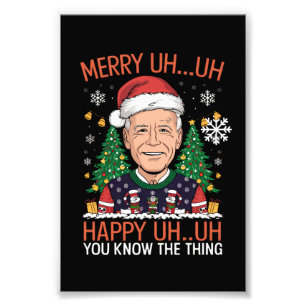 Grappige Sinterklaas Joe Biden Prettig Uh Uh Kerst Foto Afdruk