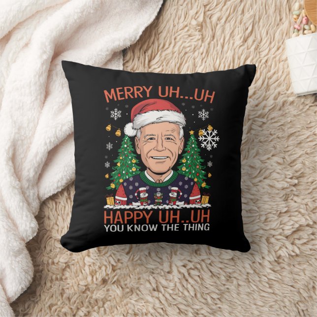 Grappige Sinterklaas Joe Biden Prettig Uh Uh Kerst Kussen (Deken)