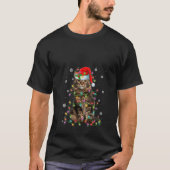 Grappige Sinterklaas Maine Coon Kat Kerstverlichti T-shirt (Voorkant)
