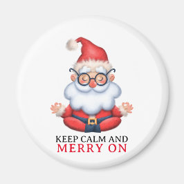 Grappige Sinterklaas mediteren Blijf kalm en vroli Magneet