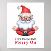 Grappige Sinterklaas mediteren Blijf kalm en vroli Poster (Voorkant)
