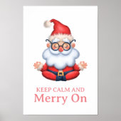 Grappige Sinterklaas mediteren Blijf kalm en vroli Poster (Voorkant)
