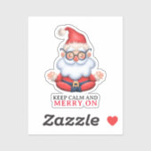 Grappige Sinterklaas mediteren Blijf kalm en vroli Sticker (Vel)