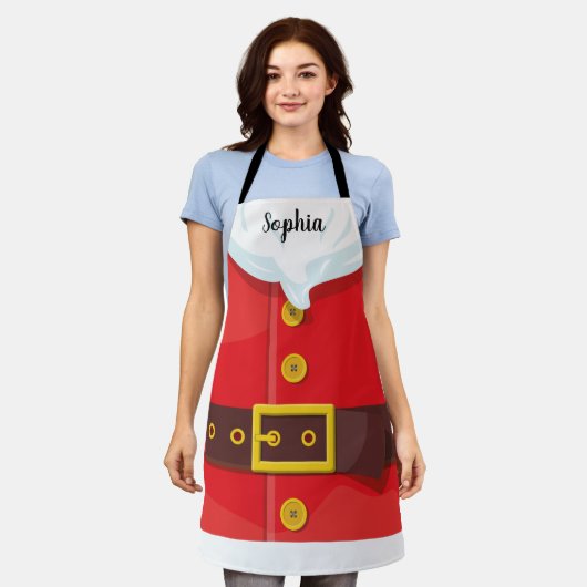 Grappige sinterklaas outfit aangepaste tekst kerst schort (Gedragen)