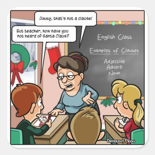 Grappige Sinterklaas Pun Kerst Plein Stickers (Voorkant)