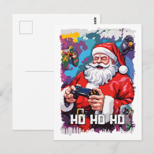 Grappige Sinterklaas Spelen Video Games illustrati Briefkaart (Voorkant / Achterkant)